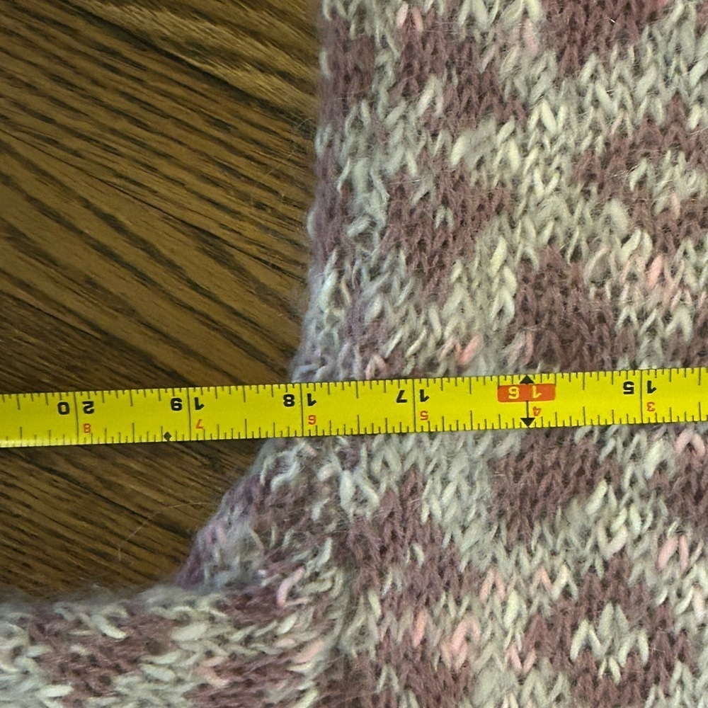Vintage Boston Traders Wool/Mohair Blend Knit Sweater M Purple/Pink HongKong Ski - Picture 6 of 12